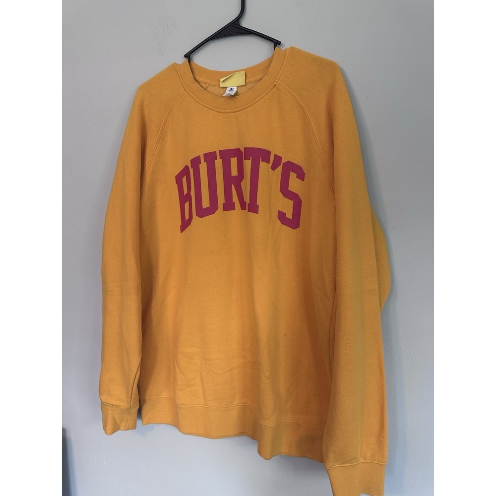 NWOT Burt's Bees Chapstick Promo XL Golden Yellow Fleece Crew Neck Sweatshirt - Picture 3 of 14